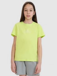 4F T-shirt regular z nadrukiem dziewczęcy - zielony 158 (12-13 lat). Zielone t-shirty i topy dla dziewczynek 4f, bez wzorów, z bawełny, bez ramiączek. W wyprzedaży za 19.99 zł.