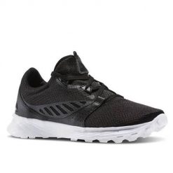 Buty treningowe damskie Reebok Elle Hthr. Czarne obuwie sportowe damskie Reebok, bez wzorów, z materiału, na fitness i siłownię. Za 309.00 zł.