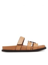 Tory Burch Klapki Ines Sport 168791 Brązowy. Brązowe klapki damskie Tory Burch, bez wzorów, ze skóry, sportowe, bez obcasa. Za 1,129.00 zł.