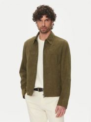 BOSS Kurtka skórzana H-Malbano5 50528014 Zielony Regular Fit. Zielone kurtki męskie Boss, m, bez wzorów, ze skóry, bez kaptura. Za 1,339.00 zł.