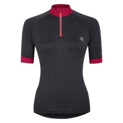 Damska Koszulka Pedal Through It II. Czerwone bluzy sportowe damskie Dare 2b, l, bez wzorów, bez kołnierzyka, bez ramiączek, rowerowe. Za 64.99 zł.
