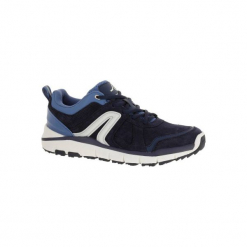 Buty do szybkiego marszu HW 540 damskie skóra dżins. Niebieskie obuwie sportowe damskie NEWFEEL, z gumy. W wyprzedaży za 149.99 zł.