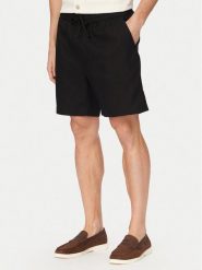 Tommy Hilfiger Szorty materiałowe Dover MW0MW44354 Czarny Regular Fit. Czarne szorty męskie Tommy Hilfiger, m, bez wzorów, ze lnu. Za 409.99 zł.