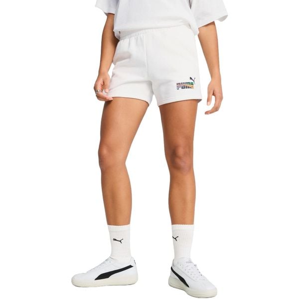 Szorty Puma Love United Mid-rise Shorts 4, Kobiety. Białe szorty sportowe damskie Puma, xs, bez wzorów, z bawełny, sportowe, do biegania. Za 190.00 zł.