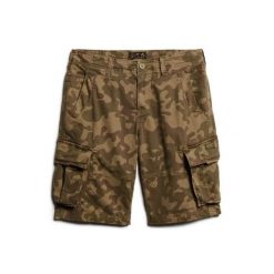 Krótkie spodenki z kieszeniami cargo Superdry Core. Brązowe szorty męskie Superdry., m, bez wzorów, z bawełny, vintage. Za 303.60 zł.