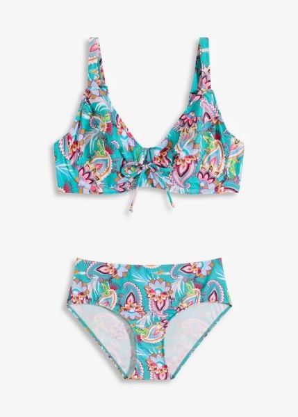 Bikini minimizer na fiszbinach (kompl. 2-cz.). Niebieskie bikini damskie bonprix, bez wzorów. Za 129.99 zł.