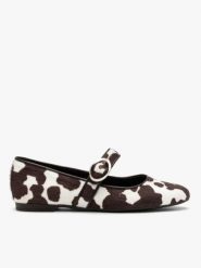 Baleriny damskie w krowie łaty. Brązowe baleriny damskie Brawo sp. z o.o., na lato, bez wzorów, bez obcasa. Za 349.99 zł.