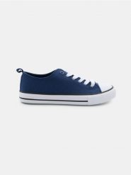 Sznurowane trampki - granatowy. Niebieskie trampki męskie Sinsay, bez wzorów, bez zapięcia. Za 29.99 zł.