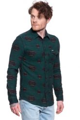 WRANGLER LS 1PKT FLAP SHIRT PINE W5A4BBG01 112130041. Zielone koszule męskie Wrangler, s, bez wzorów, bez kołnierzyka, bez ramiączek. W wyprzedaży za 79.99 zł.