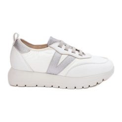 Buty Sportowe Damskie Na Platformie Vinceza 58510 Białe. Białe obuwie sportowe damskie bez wzorów, ze skóry. Za 239.75 zł.