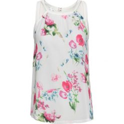Top z wycięciami bonprix biel wełny z nadrukiem. Topy damskie marki DOMYOS. Za 49.99 zł.