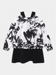 DKNY Sukienka dzianinowa D32888 S Czarny Regular Fit. Czarne sukienki dla dziewczynek DKNY, bez wzorów, z bawełny, bez ramiączek. Za 799.99 zł.