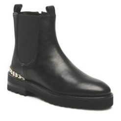 Botki Aigner. Czarne botki damskie Aigner, bez obcasa, na płaskiej podeszwie, bez zapięcia. Za 1,489.00 zł.