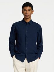 Selected Homme Koszula 16078867 Granatowy Slim Fit. Niebieskie koszule męskie Selected Homme, m, bez wzorów, z bawełny, bez kołnierzyka, bez ramiączek. Za 119.99 zł.