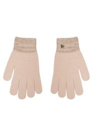 Guess Rękawiczki Damskie AW5238 WOL02 Beżowy. Brązowe czapki i kapelusze damskie Guess, z aplikacjami, z dzianiny. Za 129.99 zł.