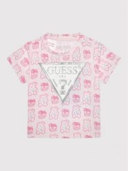 Guess T-Shirt H1YT00 K6YW1 Różowy Regular Fit. Czerwone t-shirty i topy dla dziewczynek Guess, z aplikacjami, z bawełny, bez ramiączek. Za 109.99 zł.