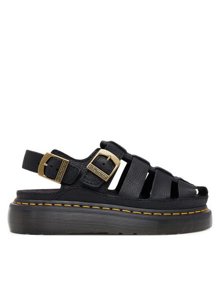 Dr. Martens Sandały Wrenlie DM31524001 Czarny. Czarne sandały damskie Dr. Martens, bez wzorów, ze skóry, bez obcasa, na płaskiej podeszwie, bez zapięcia. Za 589.99 zł.