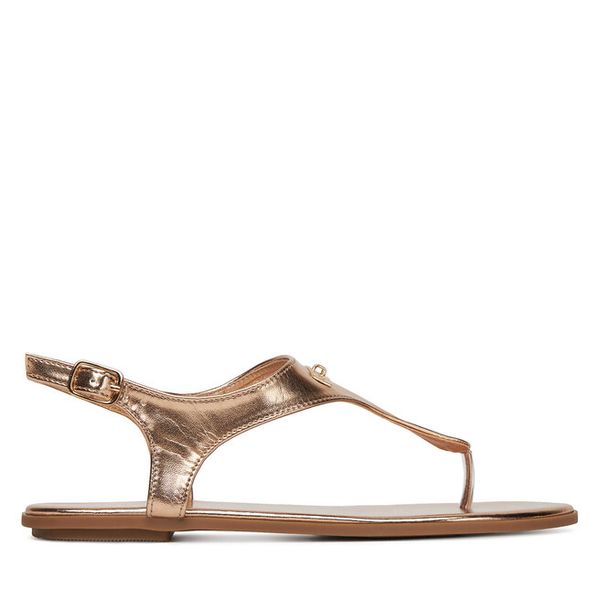 Sandały DeeZee. Czarne sandały damskie DeeZee, bez wzorów, bez obcasa, na słupku, bez zapięcia. Za 129.99 zł.