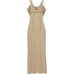 Sukienka cold-shoulder ze sznurowaniem bonprix beżowy. Brązowe sukienki damskie bonprix, bez wzorów, bez kołnierzyka, bez ramiączek. Za 149.99 zł.