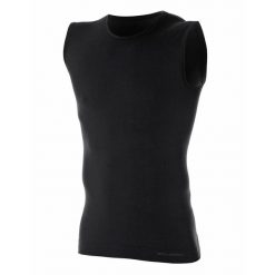 Bezrękawnik męski plus size Brubeck COMFORT WOOL. Czarne koszulki sportowe męskie Brubeck, m, bez wzorów, z elastanu, bez kołnierzyka, bez ramiączek, trekkingowe. Za 109.99 zł.