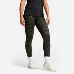 Legginsy fitness damskie Domyos w szarą panterkę. Szare legginsy damskie DOMYOS, l, bez wzorów, z elastanu. Za 69.99 zł.