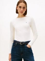 Tommy Hilfiger koszulka z długim rękawem Kobiety wiskoza biały, XL. Białe t-shirty damskie Tommy Hilfiger, xl, bez wzorów, z dżerseju, bez kołnierzyka. Za 179.95 zł.