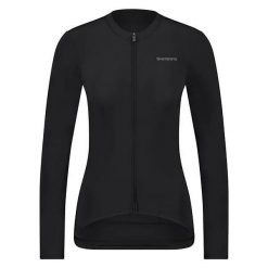 Damski jersey Shimano Futuro. Czarne koszulki sportowe damskie Shimano, bez wzorów, z jersey, bez kołnierzyka, bez ramiączek, rowerowe. Za 384.85 zł.