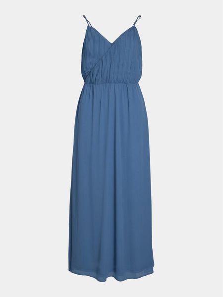 Vila Sukienka wieczorowa Karin 14093601 Niebieski Regular Fit. Niebieskie sukienki damskie Vila, bez wzorów, z syntetyku, wizytowe, bez kołnierzyka, bez ramiączek. Za 189.99 zł.