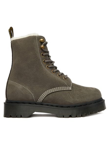 Dr. Martens Trzewiki 1460 Pascal Bex Fl DM41419020 Szary. Szare botki damskie Dr. Martens, ze skóry, bez obcasa, na płaskiej podeszwie, bez zapięcia. Za 778.99 zł.