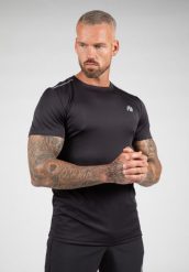 Easton Koszulka - Czarny. Czarne koszulki sportowe męskie GORILLA WEAR, m, bez wzorów, z poliesteru, bez kołnierzyka, bez ramiączek, na fitness i siłownię. Za 204.00 zł.