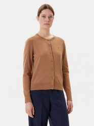 Tommy Hilfiger Kardigan WW0WW42370 Brązowy Regular Fit. Brązowe kardigany damskie Tommy Hilfiger, l, bez wzorów, z bawełny. Za 419.99 zł.