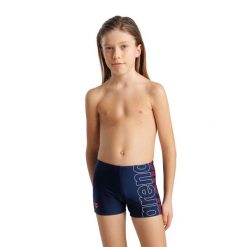 Szorty Kąpielowe Arena Swim Short Graphic Junior. Niebieskie kąpielówki dla chłopców Arena, bez wzorów, z materiału, sportowe. Za 99.98 zł.