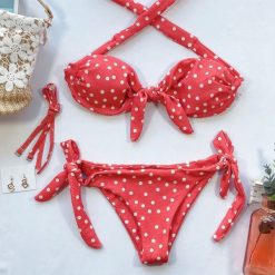 Bikini bez ramiączek w kropki na plażę i basen Phyliss. Czarne bikini damskie Intica, na lato, l, bez wzorów. Za 129.00 zł.