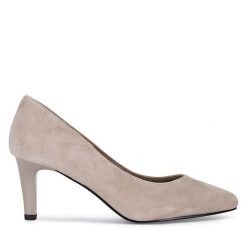 Szpilki Lasocki. Brązowe szpilki damskie Lasocki, bez wzorów, bez obcasa, bez zapięcia. Za 219.99 zł.