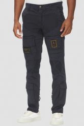 AERONAUTICA MILITARE Granatowe męskie bawełniane bojówki, Rozmiar L. Niebieskie spodnie materiałowe męskie Aeronautica Militare, l, bez wzorów, z bawełny. W wyprzedaży za 1,149.99 zł.