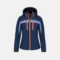 Kobieta trekking kurtka typu softshell Izas Inatye, Navy Blue. Brązowe kurtki damskie IZAS, m, bez wzorów, z softshellu, bez kaptura. Za 486.91 zł.