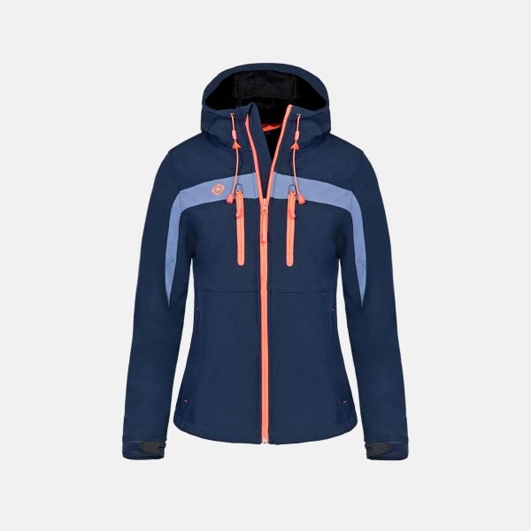 Kobieta Trekking Kurtka Softshell Izas Inatye, Granatowy. Brązowe kurtki damskie IZAS, s, bez wzorów, z materiału, bez kaptura. Za 486.91 zł.