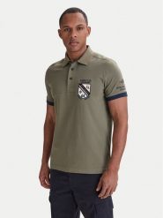 Aeronautica Militare Polo 261PO1915UP00191 Zielony Regular Fit. Zielone koszulki polo męskie Aeronautica Militare, l, bez wzorów, z bawełny, bez ramiączek. Za 399.99 zł.