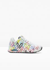 Sneakersy Skechers. Białe obuwie sportowe damskie bonprix, bez wzorów. Za 399.99 zł.