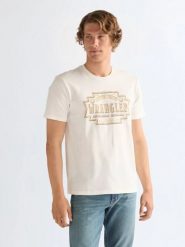MESKA KOSZULKA WRANGLER AMERICANA TEE WORN WHITE 112378505. Białe t-shirty męskie Wrangler, xl, bez wzorów, bez kołnierzyka. Za 79.99 zł.