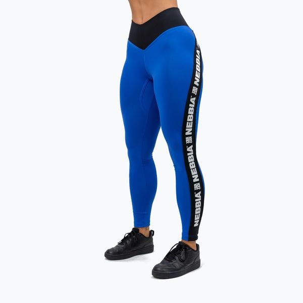 Legginsy NEBBIA Iconic. Niebieskie legginsy damskie Nebbia, xs, bez wzorów, na fitness i siłownię. Za 129.99 zł.