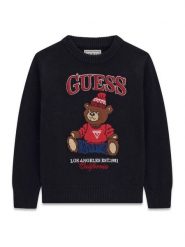 Guess Sweter N6BR03 Z1393 Granatowy Regular Fit. Niebieskie swetry dla chłopców Guess, z aplikacjami, z bawełny, bez kołnierzyka, bez kaptura. Za 214.99 zł.