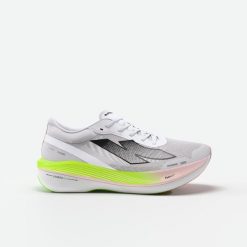 Buty do biegania z płytką karbonową damskie Kiprun Kipstorm Challenger. Białe obuwie sportowe damskie KIPRUN, bez wzorów, do biegania. Za 599.99 zł.