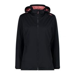 Damska kurtka turystyczna z kapturem CMP. Szare kurtki damskie CMP, bez wzorów, z softshellu, z kapturem. Za 393.10 zł.