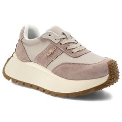 Sneakersy damskie Filippo, skórzane na grubej platformie z okrągłym noskiem i sznurowane, beżowe, DP6785-25-BE. Brązowe półbuty damskie Filippo, bez wzorów, z zamszu, klasyczne, z okrągłym noskiem, bez obcasa, bez zapięcia. Za 203.99 zł.