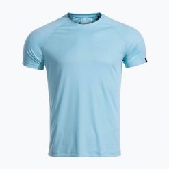 Koszulka do biegania męska Joma R-Night Iconic. Niebieskie koszulki sportowe męskie Joma, m, bez wzorów, z materiału, bez kołnierzyka, bez ramiączek, do biegania. Za 129.99 zł.