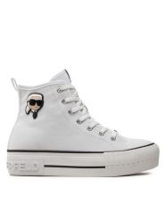KARL LAGERFELD Trampki KL60444 Biały. Białe trampki i tenisówki damskie KARL LAGERFELD, bez wzorów, z materiału, bez zapięcia. Za 359.99 zł.