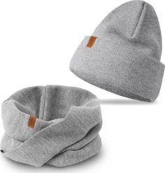 Nandy Nandy Damski Komplet Zimowy Czapka Komin Kolory - Zest-Ck-20849-03-Js-Szar. Czapki i kapelusze damskie Nandy, na zimę, bez wzorów. Za 99.90 zł.