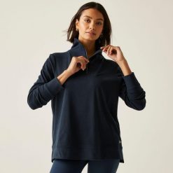 Polar damski z suwakiem 1/2 Demmi. Niebieskie bluzy sportowe damskie Regatta, bez wzorów, z polaru, bez kaptura. W wyprzedaży za 197.00 zł.