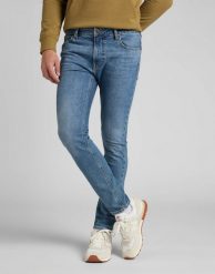 LEE MALONE MĘSKIE SPODNIE JEANSOWE SMOKEY INDIGO L736BKDG 112322022. Niebieskie spodnie materiałowe męskie Lee, l, bez wzorów, z bawełny. Za 219.99 zł.